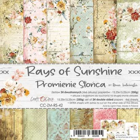 Papírkészlet 6" (15 cm), Rays Of Sunshine / Craft O'Clock Paper Collection Set (1 csomag)