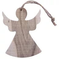   Fa karácsonyfadísz 11 cm, Wooden Angel / Christmas material (1 db)