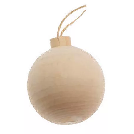 Fa karácsonyfadísz Ø 5cm, Wooden Bowl / Christmas material (1 db)