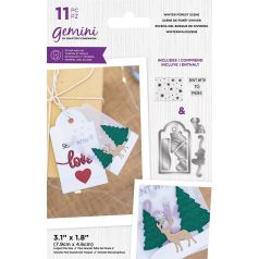   Vágósablon + bélyegző készlet - Winter Forest Scene - Gemini Stamp & Die (1 csomag)
