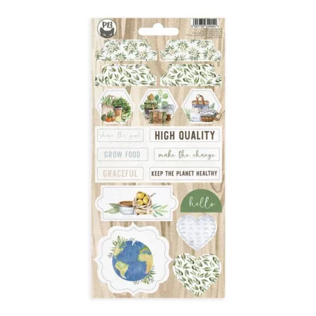 Chipboard matrica 10,5x22cm, Sticker sheet Chipboard / Piatek13 There is no planet (1 ív)