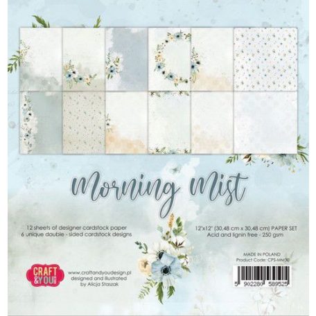 Papírkészlet 12" (30 cm), Morning Mist Big / Craft&You Paper Set (12 lap)