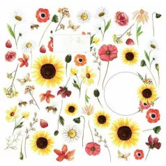   Scrapbook papír 12" (30 cm), Blossom Meadow sheet elements to cut out / Craft&You Paper (1 ív)