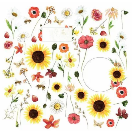 Scrapbook papír 12" (30 cm), Blossom Meadow sheet elements to cut out / Craft&You Paper (1 ív)
