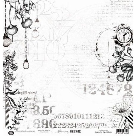Scrapbook papír - akvarell 12" (30 cm), Blooming Grunge Watercolor paper 250gr. / Craft&You Paper (1 ív)