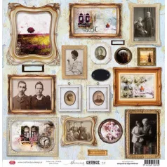   Scrapbook papír 12" (30 cm), Blooming Grunge sheet elements to cut out / Craft&You Paper (1 ív)