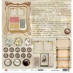   Scrapbook papír 12" (30 cm), Blooming Grunge sheet elements to cut out / Craft&You Paper (1 ív)