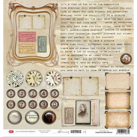 Scrapbook papír 12" (30 cm), Blooming Grunge sheet elements to cut out / Craft&You Paper (1 ív)