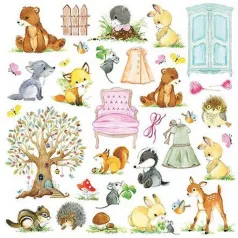   Scrapbook papír 12" (30 cm), Woodland Story sheet elements to cut out / Craft&You Paper (1 ív)