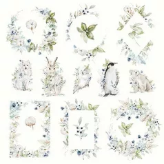   Scrapbook papír 12" (30 cm), Arctic Winter sheet elements to cut out / Craft&You Paper (1 ív)