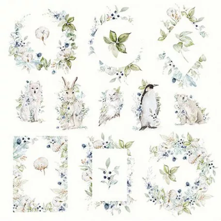 Scrapbook papír 12" (30 cm), Arctic Winter sheet elements to cut out / Craft&You Paper (1 ív)