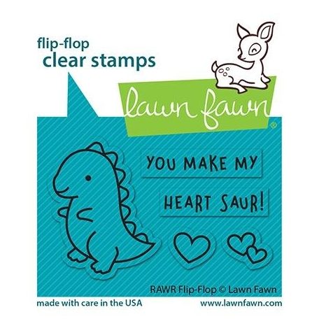 Szilikonbélyegző LF2741, RAWR Flip-Flop / Lawn Fawn Clear Stamps (1 csomag)