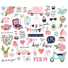   Kivágatok , Bits & Pieces / Simple Stories Happy Hearts (1 csomag)