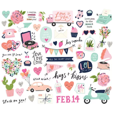 Kivágatok , Bits & Pieces / Simple Stories Happy Hearts (1 csomag)