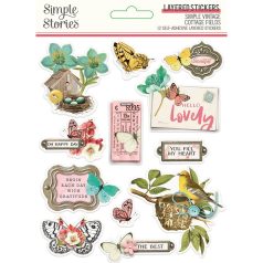   Matrica , Layered Stickers / Simple Stories Vintage Cottage Fields (1 ív)