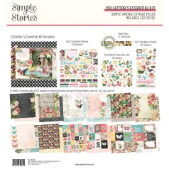   Papírkészlet 12" (30 cm), Collector's Essential Kit / Simple Stories Vintage Cottage Fields (1 csomag)