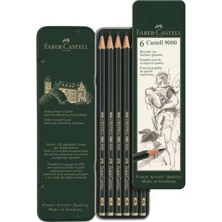 Faber-Castell Grafitceruza készlet , tin of 6 / Faber-Castell Castell 9000 graphite pencil (1 csomag)