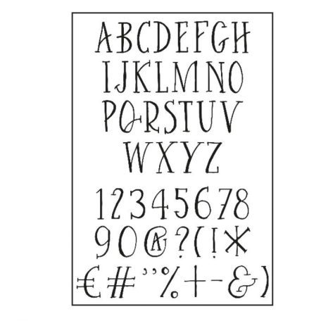 Szilikonbélyegző A6, Alphabet Curve / Paperfuel Clear Stamp (1 csomag)
