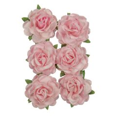   Papírvirág 3 cm, Jubilee roses LIGHT PINK / Paper Flowers (1 csomag)