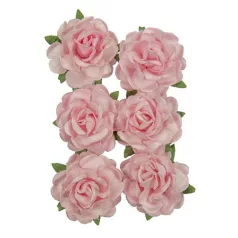   Papírvirág 3 cm, Jubilee roses LIGHT PINK / Paper Flowers (1 csomag)