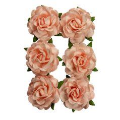   Papírvirág 3 cm, Jubilee roses SALMON / Paper Flowers (1 csomag)