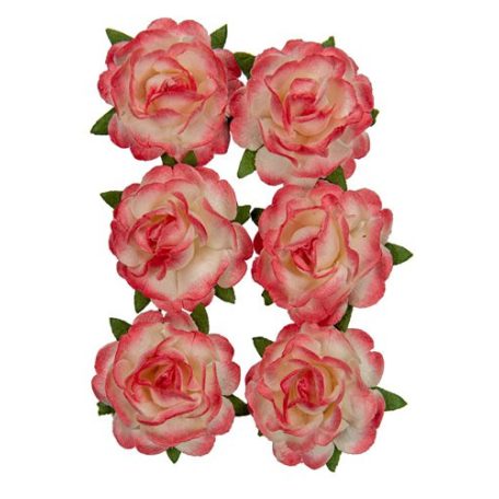 Papírvirág 3 cm, Jubilee roses WHITE-ROSE / Paper Flowers (1 csomag)