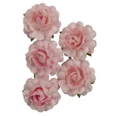   Papírvirág 3,8 cm, Jubilee roses LIGHT PINK / Paper Flowers (1 csomag)