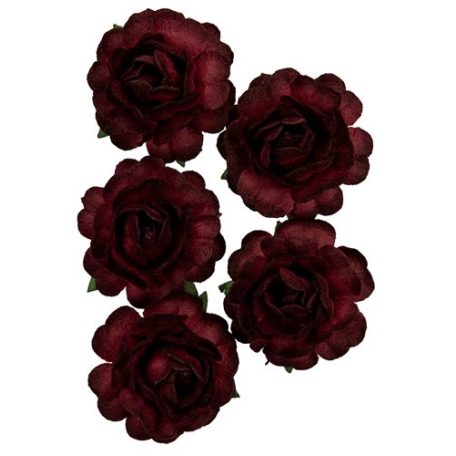 Papírvirág 3,8 cm, Jubilee roses BORDEAUX / Paper Flowers (1 csomag)