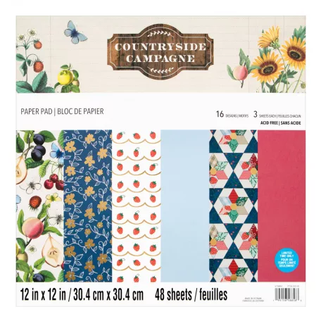 Papírkészlet 12" (30 cm), Countryside Campagne / Craft Smith Paper Pad  (48 lap)