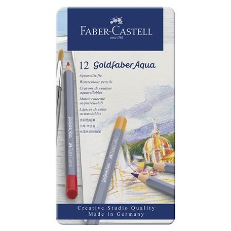 Faber-Castell akvarell ceruza készlet 12 db, Goldfaber Aqua / Faber Castell Watercolour Pencils (1 csomag)