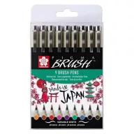 Sakura Pigma Brush Ecsetfilc készlet, 9 colours (9 db)