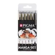   Sakura Pigma Micron  Manga rajzkészlet, fineliner set Manga Collection - 6 sizes, black (6 db)