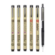   Sakura Pigma Micron  Manga rajzkészlet, fineliner set Manga Collection - 6 sizes, black (6 db)