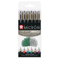   Sakura Pigma Micron Tűfilc készlet, 01 fineliner set - 6 colours (6 db)
