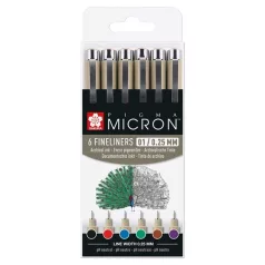   Sakura Pigma Micron Tűfilc készlet, 01 fineliner set - 6 colours (6 db)