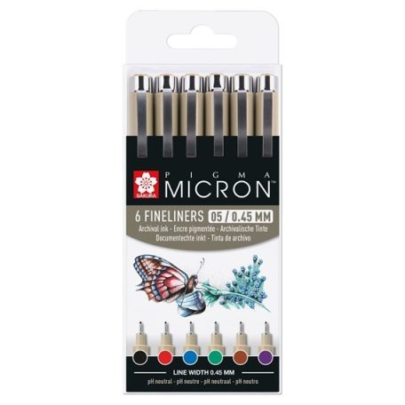 Sakura Pigma Micron Tűfilc készlet, 05 fineliner set - 6 colours (6 db)