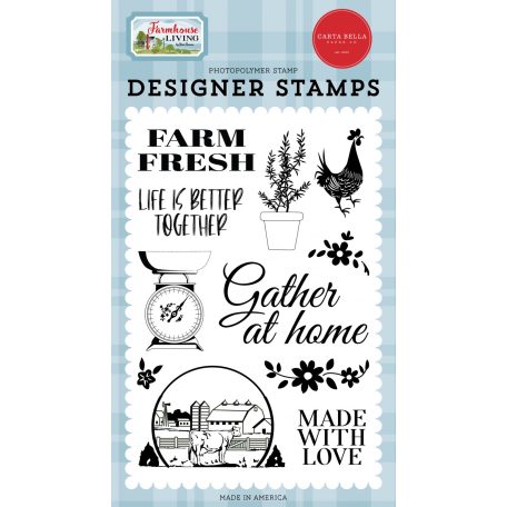 Szilikonbélyegző , Farmhouse Living Farm Fresh - Clear Stamps (1 csomag)