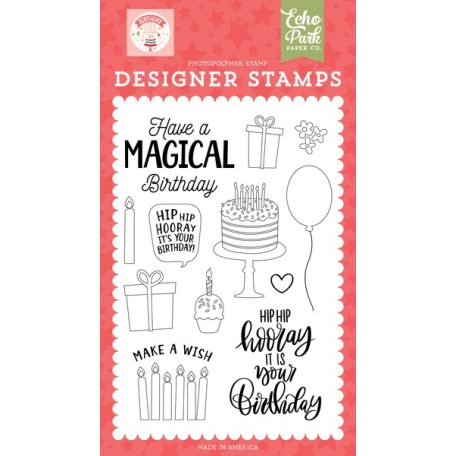 Szilikonbélyegző , Birthday Girl Magical Birthday/ Echo Park Stencil Clear Stamps (1 db)