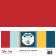   Papírkészlet 12" (30 cm), Birthday Boy Kétoldalas/ Echo Park Coordinating Solids Paper Pack (6 lap)