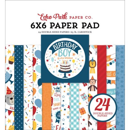 Papírkészlet 6" (15 cm), Birthday Boy / Echo Park Paper Pack (24 lap)