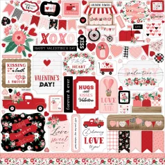   Matrica 12" (30 cm), Hello Valentine / Echo Park Element Sticker (1 csomag)