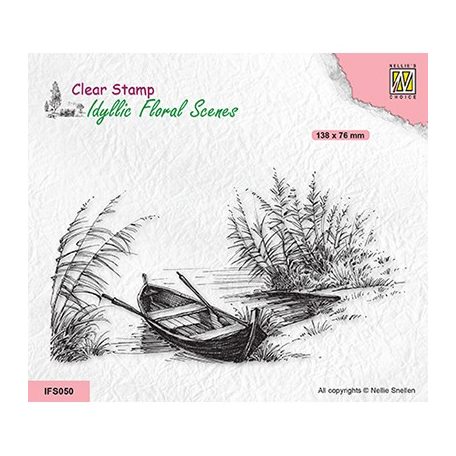 Szilikonbélyegző , Lake with rowingboat / NC Clear Stamp (1 db)
