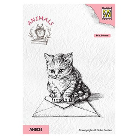 Szilikonbélyegző , Animals kitten with envelope / NC Clear Stamp (1 db)