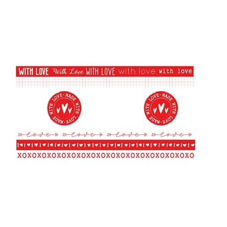 Dekorációs ragasztószalag ,  Filled With love - nr.19 / Studio Light Washi tape (6 db)