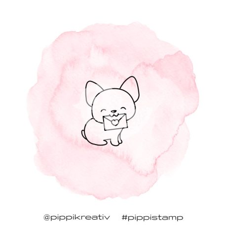 Gumibélyegző , Puppy in love / PIPPI Rubber Stamp (1 db)