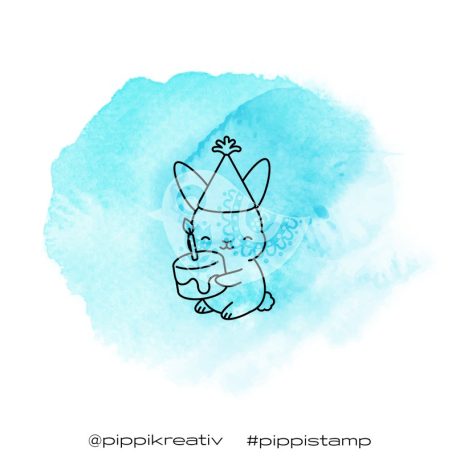 Gumibélyegző , Birthday Bunny 1/ PIPPI Rubber Stamp (1 db)