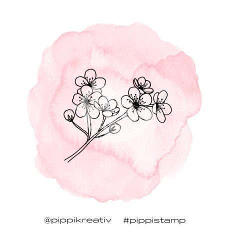 Gumibélyegző , Cherry Blossom 4/ PIPPI Rubber Stamp (1 db)