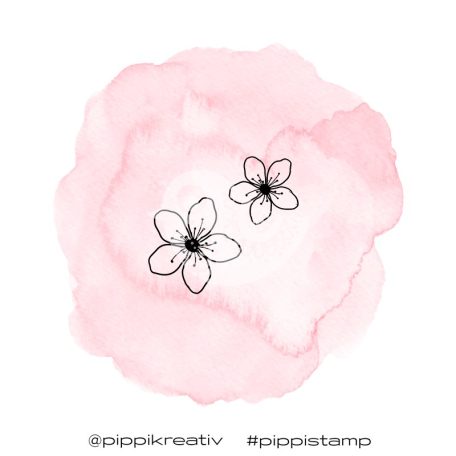 Gumibélyegző , Cherry Blossom 5/ PIPPI Rubber Stamp (2 db)