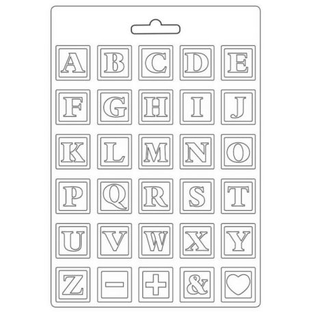 Textúra alap A4, Daydream Alphabet / Stamperia Soft Mould (1 db)