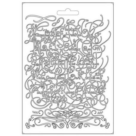 Textúra alap A5, Romantic Garden House Calligraphy / Stamperia Soft Mould (1 db)
